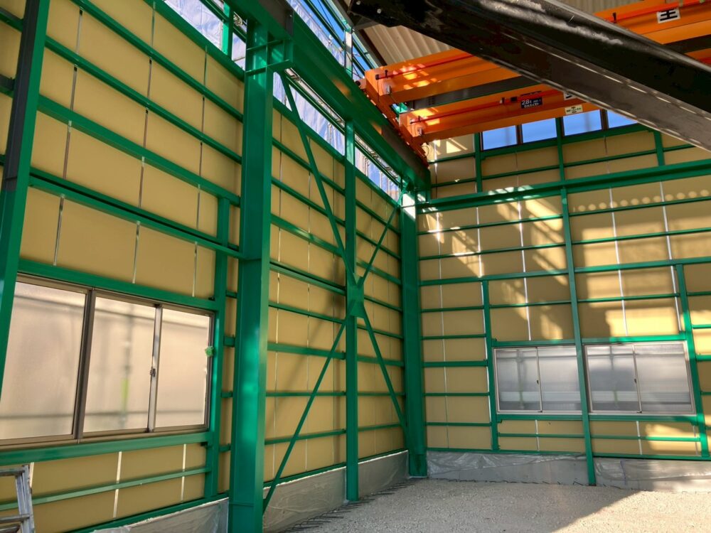 姫路市で建設中の一般倉庫の施工状況