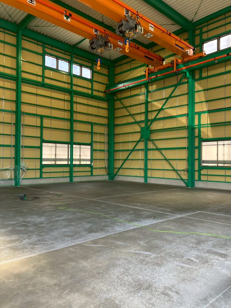 姫路市で建設中の一般倉庫の施工状況