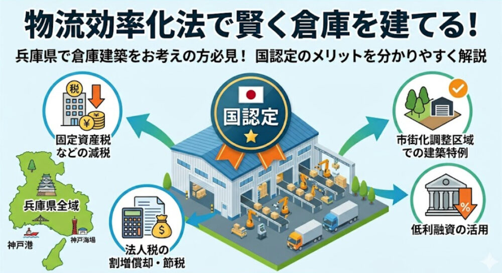 【5分でわかる】物流効率化法（物効率化法）とは？<br>兵庫で倉庫を建てるなら知っておくべき最新情報を徹底解説！